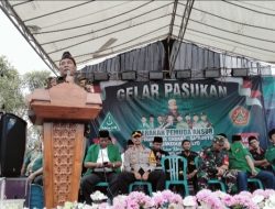 Dihadiri Ketua MWC NU, Banser dan Perguruan Silat Bandar Kedungmulyo Gelar Apel Pasukan