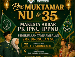 Pra Muktamar NU ke-35, SMK Unggulan NU Mojoagung Gelar Makesta Akbar dan Penerimaan Tamu Ambalan Diikuti 400 Siswa Baru